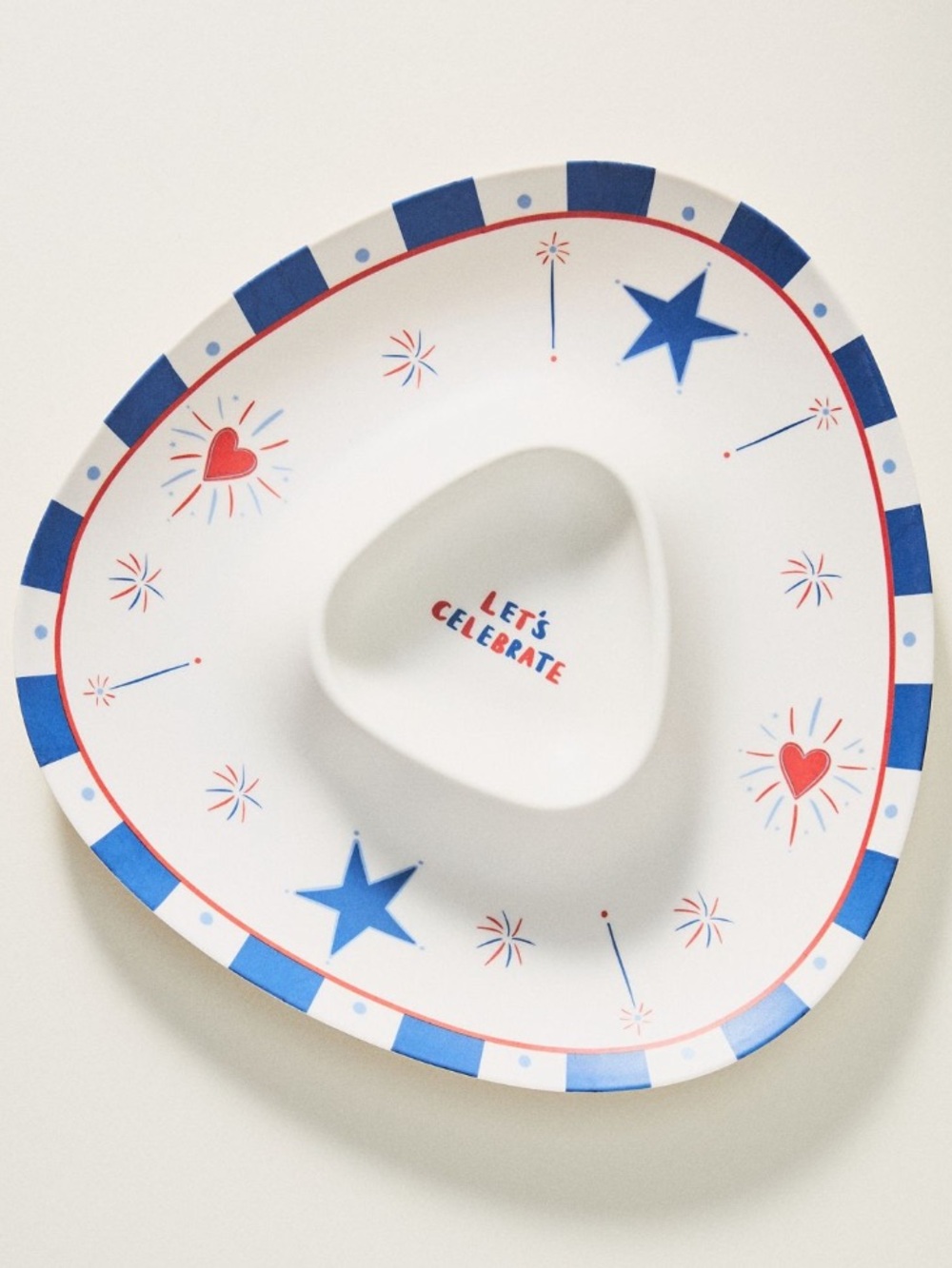 Anthropologie x Nephthys Tri-Section Platter - Blue, Red‎ & White patriotic